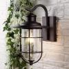 JONATHAN Y JYL7604A Westfield 10.5″ 1-Light Iron/Seeded Glass Rustic Industrial Cage LED Outdoor Lantern Classic Cottage Traditional Transitional Patio Porch Doorway, Oil Rubbed Bronze