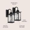 JONATHAN Y JYL7606A-SET2 Cary 5.9″ 1-Light Iron/Glass Traditional Modern Lantern LED Outdoor Lantern Classic Cottage Rustic Transitional Garage Patio Porch Doorway Entryway, Black, Set of 2