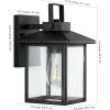 JONATHAN Y JYL7608A-SET2 Bungalow 6.75″ 1-Light Iron/Seeded Glass Rustic Traditional Lantern LED Outdoor Lantern Classic Cottage Transitional Patio Porch Doorway Entryway, Black (Set of 2)