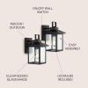JONATHAN Y JYL7608A-SET2 Bungalow 6.75″ 1-Light Iron/Seeded Glass Rustic Traditional Lantern LED Outdoor Lantern Classic Cottage Transitional Patio Porch Doorway Entryway, Black (Set of 2)