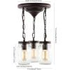 JONATHAN Y JYL7802A Gaines 11″ 3 Light Farmhouse Industrial Iron Mason Jar LED Semi Flush Mount, Rustic, 2700K Cozy Warm Light Kitchen, Hallway, Bathroom, Oil Rubbed Bronze