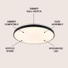 JONATHAN Y JYL7908B Astrid 21.25″ 1-Light Modern Minimalist Iron Circle Integrated LED Flush Mount, Brushed Nickel for Living Room, Dining Room, Kitchen, and Office(Black)