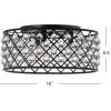 JONATHAN Y JYL9024A Gabrielle 19″ Metal/Crystal LED Flush Mount Ceiling Light Contemporary Dimmable, 2700K Cozy Warm Light, for Kitchen,Hallway,Bathroom,Stairwell, OilRubbedBronze/Clear