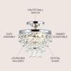 JONATHAN Y JYL9030B Toronto 16″ Metal/Crystal LED Flush Mount, Contemporary, Modern, Transitional, Elegant, Office, Living Room, Family Room, Dining Room, Bedroom, Hallway, Foyer, Chrome(Chrome)