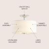 JONATHAN Y JYL9031B Marc 15″ Metal/Linen LED Semi-Flush Mount Contemporary Dimmable, 2700K Cozy Warm Light, for Kitchen,Hallway,Bathroom,Stairwell, Chrome/White(Chrome)