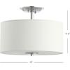 JONATHAN Y JYL9031B Marc 15″ Metal/Linen LED Semi-Flush Mount Contemporary Dimmable, 2700K Cozy Warm Light, for Kitchen,Hallway,Bathroom,Stairwell, Chrome/White(Chrome)