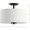 JONATHAN Y JYL9031B Marc 15″ Metal/Linen LED Semi-Flush Mount Contemporary Dimmable, 2700K Cozy Warm Light, for Kitchen,Hallway,Bathroom,Stairwell, Chrome/White(Oil-Rubbed Bronze)