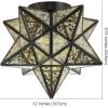 JONATHAN Y JYL9035D Stella 12″ Moravian Star Metal/Glass LED Flush Mount Contemporary Dimmable, for Kitchen,Hallway,Bathroom,Stairwell, Oil Rubbed Bronze/Mercury(Oil Rubbed Bronze/Mercury)