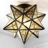 JONATHAN Y JYL9035D Stella 12″ Moravian Star Metal/Glass LED Flush Mount Contemporary Dimmable, for Kitchen,Hallway,Bathroom,Stairwell, Oil Rubbed Bronze/Mercury(Oil Rubbed Bronze/Mercury)