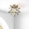 JONATHAN Y JYL9035D Stella 12″ Moravian Star Metal/Glass LED Flush Mount Contemporary Dimmable, for Kitchen,Hallway,Bathroom,Stairwell, Oil Rubbed Bronze/Mercury(Nickel)