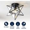 JONATHAN Y JYL9035D Stella 12″ Moravian Star Metal/Glass LED Flush Mount Contemporary Dimmable, for Kitchen,Hallway,Bathroom,Stairwell, Oil Rubbed Bronze/Mercury(Oil-Rubbed Bronze)