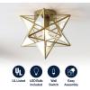 JONATHAN Y JYL9035D Stella 12″ Moravian Star Metal/Glass LED Flush Mount Contemporary Dimmable, for Kitchen,Hallway,Bathroom,Stairwell, Oil Rubbed Bronze/Mercury(Gold)