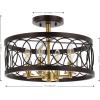 JONATHAN Y JYL9040B Sylvain 15.5″ Metal Bohemian, Cottage, Farmhouse, Rustic, Transitional LED Semi-Flush Mount for Bedroom, Living Room, Home, Hallway, Office, Oil Rubbed Bronze/Brass Gold(Oil Rubbed Bronze/Brass Gold)
