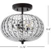 JONATHAN Y JYL9047A Catalina 11.7″ Metal/Acrylic LED Semi-Flush Mount Contemporary,Transitional Dimmable, 2700K Cozy Warm Light, for Kitchen,Hallway,Bathroom,Stairwell, OilRubbedBronze/Crystal