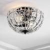 JONATHAN Y JYL9070A Billie 12″ Crystal Flower Metal/Acrylic LED Semi-Flush Mount Glam,Classic,Transitional Dimmable, 2700K Cozy Warm Light, for Kitchen,Hallway,Bathroom,Stairwell, Black/Clear