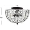 JONATHAN Y JYL9070A Billie 12″ Crystal Flower Metal/Acrylic LED Semi-Flush Mount Glam,Classic,Transitional Dimmable, 2700K Cozy Warm Light, for Kitchen,Hallway,Bathroom,Stairwell, Black/Clear