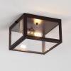 JONATHAN Y JYL9501C Grayson 12″ 2-Light Bohemian Farmhouse Iron/Glass LED Flush Mount Transitional Rustic 2700K Cozy Warm Light Kitchen Hallway Bathroom Stairwell Entryway Foyer, Brass Gold/Clear(Oil Rubbed Bronze/Brass Gold)