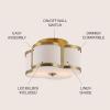 JONATHAN Y JYL9507B Quatrefoil Scalloped Shade Metal Classic LED Flush Mount, Glam Dimmable for Kitchen Hallway Bathroom, 2 Light, Brass Gold(Brass Gold)