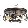 JONATHAN Y JYL9538A Calvia 15.7″ 3-Light Farmhouse Metal Cage Flush Mount, 2700K, Farmhouse, Rustic, Cottage, Industrial, Transitional, Office, Living Room, Bedroom, Hallway, Foyer, Oil Rubbed Bronze