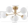 JONATHAN Y JYL9542A Olivier Parisian 24″ 6-Light Globe Modern Industrial Iron Bistro LED Semi Flush Mount Transitional Farmhouse Kitchen Hallway Bathroom Bedroom Entryway Foyer, Gold(Gold)