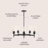 JONATHAN Y JYL9546A Orpheus 24″ 5-Light Farmhouse Industrial Iron Cylinder LED Chandelier Modern Transitional Adjustable Dining Room Living Room Kitchen Island Foyer, Oil Rubbed Bronze/Clear
