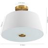 JONATHAN Y JYL9922A Isabella 15″ 3-Light Modern Midcentury Iron LED Semi Flush Mount Contemporary French Country 2700K Cozy Warm Light Kitchen Hallway Bathroom Bedroom Foyer, Brass Gold/White