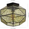 JONATHAN Y JYL9924A Evelyn 12.5″ 1-Light Vintage Farmhouse Iron/Glass LED Flush Mount Modern Contemporary 2700K Cozy Warm Light Kitchen Hallway Bathroom Stairwell Entryway Foyer, Oil Rubbed Bronze