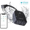 JONATHAN Y PLG1003A Outdoor Smart Dual Plug, WiFi Remote App Control, Alexa, Google Home Assistant Compatible, No Hub Required