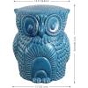 JONATHAN Y TBL1035B Millie 17.5″ Classic Vintage Ceramic Indoor/Outdoor Owl Garden Stool, Bohemian, Coastal, Cottage, Traditional, Spill-Proof, Living Room, Garden Room, Patio, Blue Cracks(Blue Cracks)
