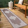 JONATHAN Y Vintage Medallion Indoor Outdoor Area Rug 8X10 Terra/Cream, Arden Casual for Backyard, Patio, Porch, Easy-Cleaning, High Traffic, Pet-Friendly, Non-Shedding (SMB300E-8)(Light Brown/Cream)