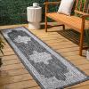 JONATHAN Y Vintage Medallion Indoor Outdoor Area Rug 8X10 Terra/Cream, Arden Casual for Backyard, Patio, Porch, Easy-Cleaning, High Traffic, Pet-Friendly, Non-Shedding (SMB300E-8)(Dark Gray/Cream)