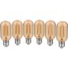 JONATHAN Y BLB-T45A-SET6 Industrial Non-Dimmable LED Edison Glass Bulb, 4W, Equivalent 40W, E26 Base, 80+ CRI, T45 Warm White 2700K, 350 Lumen for Bedroom, Living Room, Office, Tinted Amber, Pack of 6