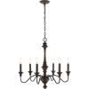 JONATHAN Y JYL1320A Oakley 25″ 6-Light Midcentury Farmhouse Iron LED Chandelier Rustic Traditional Dining Room Living Room Kitchen Island Foyer, Wood Finished/Oil Rubbed Bronze