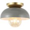 JONATHAN Y JYL1327B Paulina 8.5″ 1-Light Classic Industrial Iron LED Flush Mount Mid-Century, Minimalist, Rustic 2700K Cozy Warm Light Kitchen Hallway Bathroom Stairwell, White/Gold Painting(Gray/Gold Painting)
