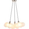 JONATHAN Y JYL1329A Aubrey 24″ 3-Light Mid-Century Glam Frosted Glass Orb LED Chandelier, for Bedroom, Living Room, Kitchen, Office, White/Brushed Nickel