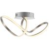 JONATHAN Y JYL1701A Chantelle 19.5″ 1-Light Modern Minimalist Aluminum Loop Integrated LED Semi Flush Mount Designer, Eclectic, Contemporary, Glam, Living Room, Dining Room, Bedroom, Hallway, Nickel(Nickel)