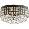 JONATHAN Y JYL6142A Meredith 14.5″ 3-Light Crystal Drops/Metal LED Flush Mount, Classic, Transitional, Traditional,Glam, Dimmable, 2700K Warm Light Kitchen,Hallway,Bathroom,Stairwell, Black/Clear(Black/Clear)