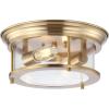 JONATHAN Y JYL7446D Lauren 13.25″ 2-Light Metal/Glass LED Flush Mount Farmhouse, Transitional, Glam, Industrial, Office, Living Room, Family Room, Dining Room, Bedroom, Hallway, Foyer, Black(Brass Gold/Clear)