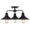 JONATHAN Y JYL7498A Calvin 18.5″ 3-Light Iron Industrial LED Semi Flush Mount Classic Farmhouse Contemporary Midcentury Rustic Dimmable Dining Room Living Room Kitchen Foyer Bedroom, Oil Rubbed Bronze