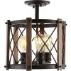 JONATHAN Y JYL7502A Ferme 14″ 3-Light Iron Rustic Farmhouse LED Flush Mount, Industrial, Vintage, Cottage, Dimmable, 2700K Cozy Warm Light Kitchen,Bathroom,Stairwell, Oil Rubbed Bronze/Brown
