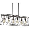 JONATHAN Y JYL7505A Marion 37.75″ 6-Light Adjustable Iron Farmhouse Rustic LED Pendant Bohemian Cottage Industrial Dining Room Living Room Kitchen Foyer Bedroom Hallway, Oil Rubbed Bronze