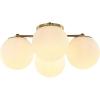 JONATHAN Y JYL7571A Orly 18″ 4-Light Bohemian Farmhouse Iron/Frosted Glass LED Semi Flush Mount Modern Contemporary 2700K Cozy Warm Light Kitchen Hallway Bathroom Bedroom Foyer, Brass Gold/White