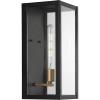JONATHAN Y JYL7602A Berlin 7″ 1-Light Outdoor Lantern Iron Glass Modern Industrial LED Wall Sconce French Country Rustic Transitional Garage Patio Porch Doorway Entryway, Black(7 in)