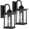 JONATHAN Y JYL7606A-SET2 Cary 5.9″ 1-Light Iron/Glass Traditional Modern Lantern LED Outdoor Lantern Classic Cottage Rustic Transitional Garage Patio Porch Doorway Entryway, Black, Set of 2