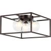 JONATHAN Y JYL7911A Kyle 14″ 3-Light Modern Farmhouse Metal/Iron Open-Caged LED Flush Mount, for Bedroom, Living Room, Kitchen, Office, Oil Rubbed Bronze