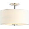 JONATHAN Y JYL9031B Marc 15″ Metal/Linen LED Semi-Flush Mount Contemporary Dimmable, 2700K Cozy Warm Light, for Kitchen,Hallway,Bathroom,Stairwell, Chrome/White(Chrome)