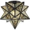 JONATHAN Y JYL9035D Stella 12″ Moravian Star Metal/Glass LED Flush Mount Contemporary Dimmable, for Kitchen,Hallway,Bathroom,Stairwell, Oil Rubbed Bronze/Mercury(Oil Rubbed Bronze/Mercury)