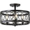 JONATHAN Y JYL9040B Sylvain 15.5″ Metal Bohemian, Cottage, Farmhouse, Rustic, Transitional LED Semi-Flush Mount for Bedroom, Living Room, Home, Hallway, Office, Oil Rubbed Bronze/Brass Gold(Oil-Rubbed Bronze)