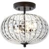 JONATHAN Y JYL9047A Catalina 11.7″ Metal/Acrylic LED Semi-Flush Mount Contemporary,Transitional Dimmable, 2700K Cozy Warm Light, for Kitchen,Hallway,Bathroom,Stairwell, OilRubbedBronze/Crystal