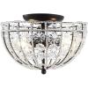 JONATHAN Y JYL9070A Billie 12″ Crystal Flower Metal/Acrylic LED Semi-Flush Mount Glam,Classic,Transitional Dimmable, 2700K Cozy Warm Light, for Kitchen,Hallway,Bathroom,Stairwell, Black/Clear